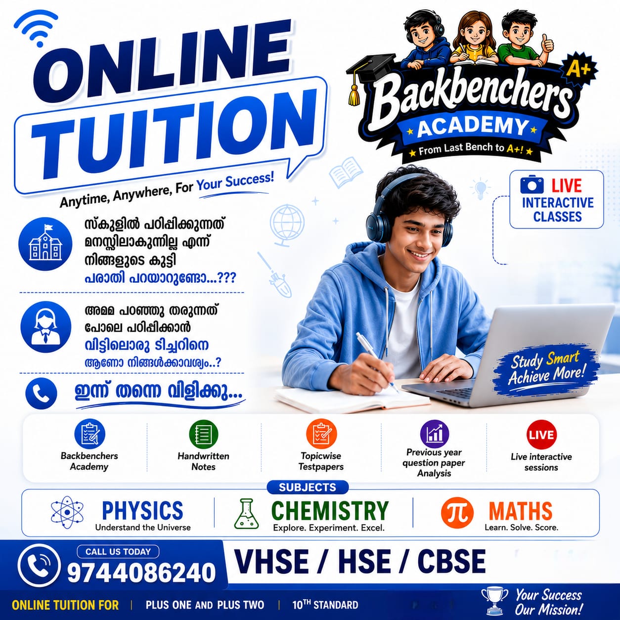 Anytime, Anywhere — For Your Success — Backbenchers Academy poster
