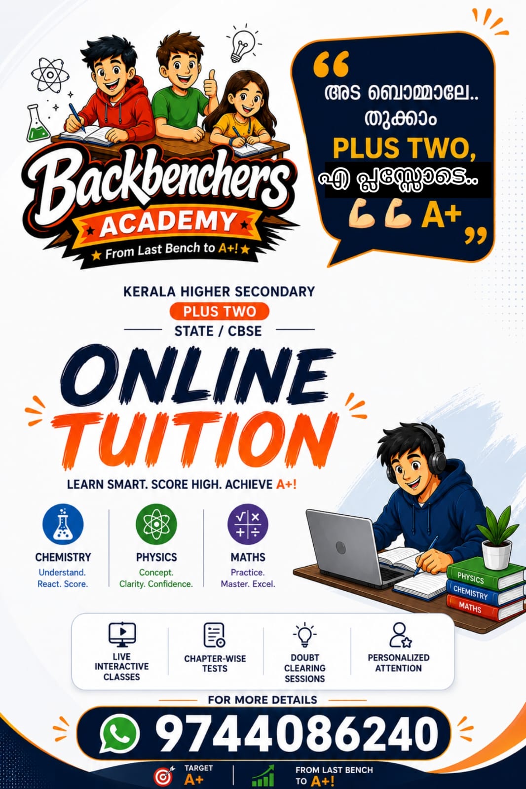Learn Smart. Score High. Achieve A+ — Backbenchers Academy poster